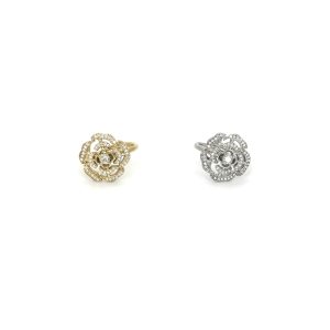 Anello Rosa Piatta Strass
